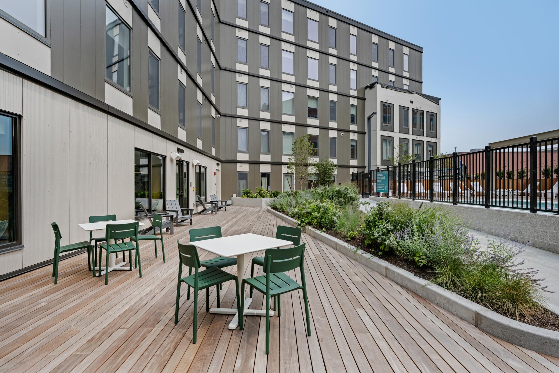 Landscaped courtyard with stylish seating.